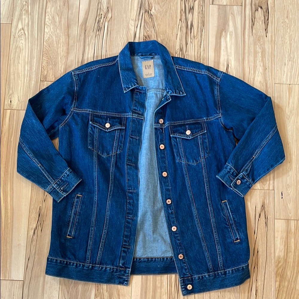 GAP Oversized Icon Denim Jacket, Size Large